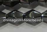 CHE217 15.5 inches 10*10mm faceted bicone hematite beads wholesale