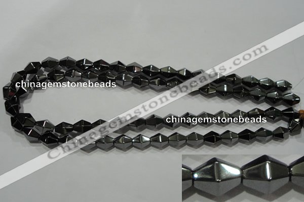 CHE217 15.5 inches 10*10mm faceted bicone hematite beads wholesale