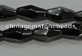 CHE220 15.5 inches 6*12mm faceted rice hematite beads wholesale