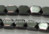 CHE222 15.5 inches 5*8mm faceted cuboid hematite beads wholesale