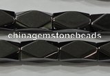 CHE225 15.5 inches 10*20mm faceted cuboid hematite beads wholesale