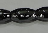 CHE227 15.5 inches 8*16mm faceted rice hematite beads wholesale