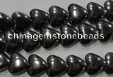 CHE256 15.5 inches 6*6mm heart hematite beads wholesale