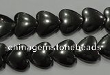 CHE259 15.5 inches 12*12mm heart hematite beads wholesale