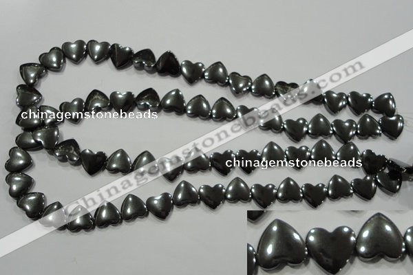 CHE263 Top-drilled 12*12mm heart hematite beads wholesale