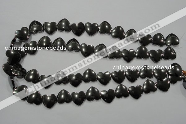 CHE264 Top-drilled 16*16mm heart hematite beads wholesale