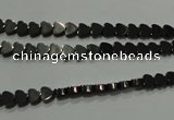 CHE266 15.5 inches 4*4mm heart hematite beads wholesale