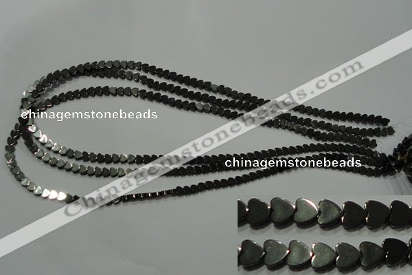 CHE266 15.5 inches 4*4mm heart hematite beads wholesale