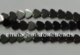 CHE267 15.5 inches 6*6mm heart hematite beads wholesale