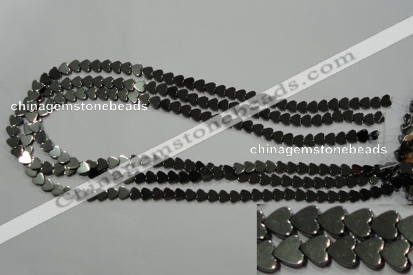 CHE267 15.5 inches 6*6mm heart hematite beads wholesale