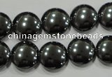 CHE274 15.5 inches 14mm flat round hematite beads wholesale