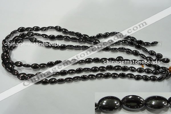 CHE276 15.5 inches 6*10mm oval hematite beads wholesale