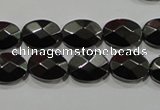 CHE281 15.5 inches 10*14mm faceted oval hematite beads wholesale