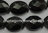 CHE284 15.5 inches 13*18mm faceted oval hematite beads wholesale