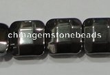 CHE288 15.5 inches 10*10mm faceted square hematite beads wholesale