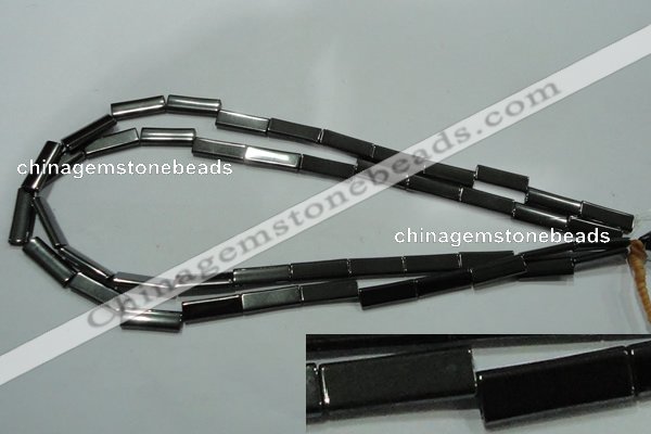 CHE290 15.5 inches 6*16mm rectangle double drilled hematite beads wholesale