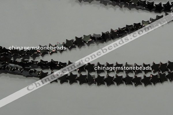 CHE293 15.5 inches 6mm star hematite beads wholesale