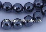 CHE36 16 inches 12mm faceted round hematite beads Wholesale