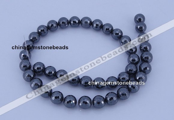 CHE36 16 inches 12mm faceted round hematite beads Wholesale