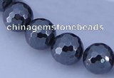 CHE37 16 inches 14mm faceted round hematite beads Wholesale