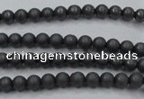 CHE401 15.5 inches 3mm round matte hematite beads wholesale