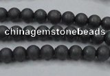 CHE402 15.5 inches 4mm round matte hematite beads wholesale