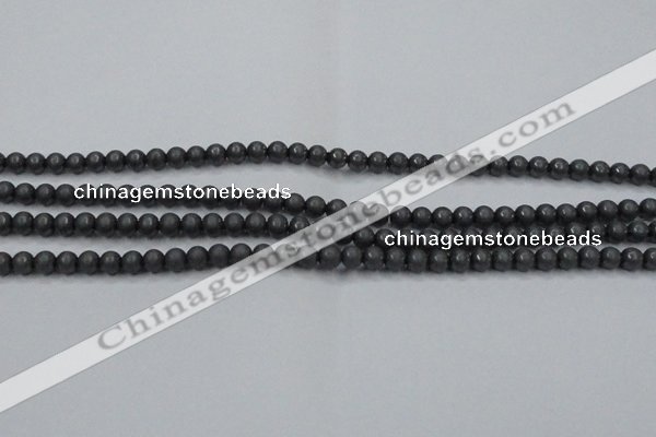 CHE402 15.5 inches 4mm round matte hematite beads wholesale