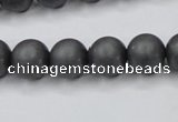 CHE406 15.5 inches 12mm round matte hematite beads wholesale