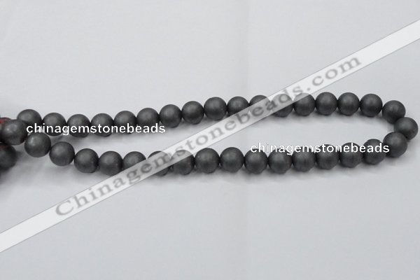 CHE406 15.5 inches 12mm round matte hematite beads wholesale