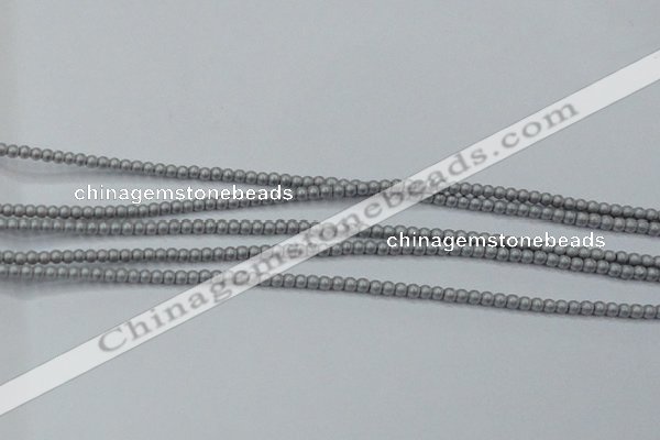 CHE418 15.5 inches 2mm round matte plated hematite beads wholesale