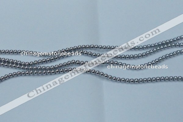 CHE422 15.5 inches 3mm round plated hematite beads wholesale