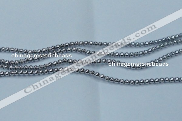 CHE423 15.5 inches 4mm round plated hematite beads wholesale