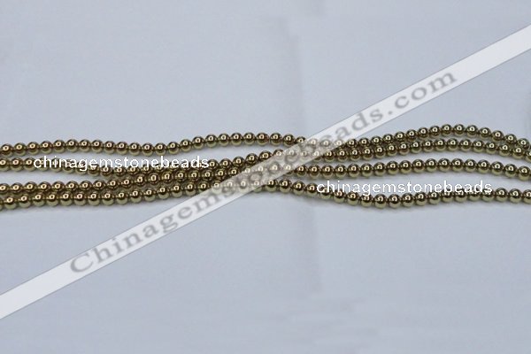CHE431 15.5 inches 3mm round plated hematite beads wholesale