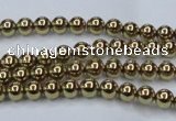 CHE432 15.5 inches 4mm round plated hematite beads wholesale