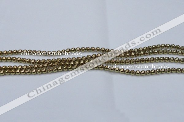 CHE432 15.5 inches 4mm round plated hematite beads wholesale