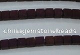 CHE442 15.5 inches 3*3mm cube matte plated hematite beads wholesale