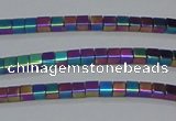 CHE453 15.5 inches 2*2mm cube plated hematite beads wholesale