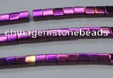 CHE454 15.5 inches 2*2mm cube plated hematite beads wholesale