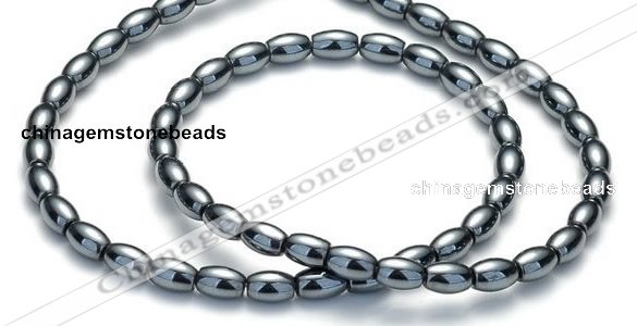 CHE51 15.5  inches 5*8mm rice shape hematite beads Wholesale