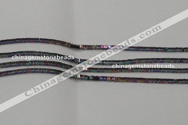 CHE562 15.5 inches 1*2*2mm square plated hematite beads wholesale