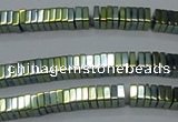 CHE572 15.5 inches 1*3*3mm square plated hematite beads wholesale