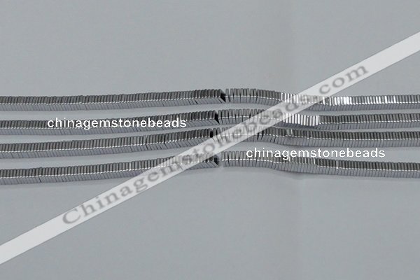 CHE578 15.5 inches 1*4*4mm square plated hematite beads wholesale