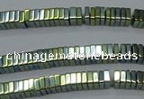 CHE582 15.5 inches 1*4*4mm square plated hematite beads wholesale