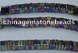 CHE585 15.5 inches 1*4*4mm square plated hematite beads wholesale