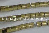 CHE592 15.5 inches 2*2mm cube plated hematite beads wholesale