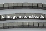 CHE608 15.5 inches 2*2mm cube matte plated hematite beads wholesale