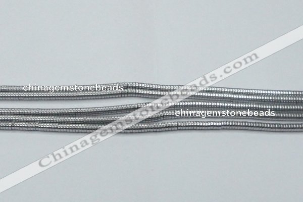 CHE640 15.5 inches 1*2mm tyre plated hematite beads wholesale