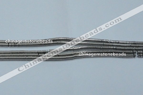 CHE641 15.5 inches 1*2mm tyre plated hematite beads wholesale