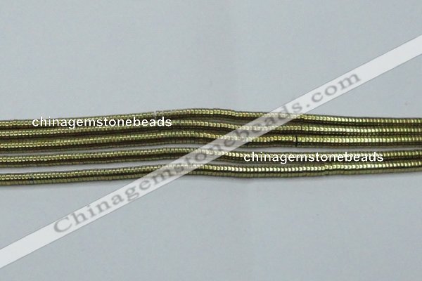 CHE642 15.5 inches 1*2mm tyre plated hematite beads wholesale