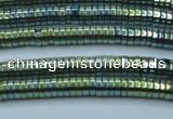 CHE645 15.5 inches 1*2mm tyre plated hematite beads wholesale